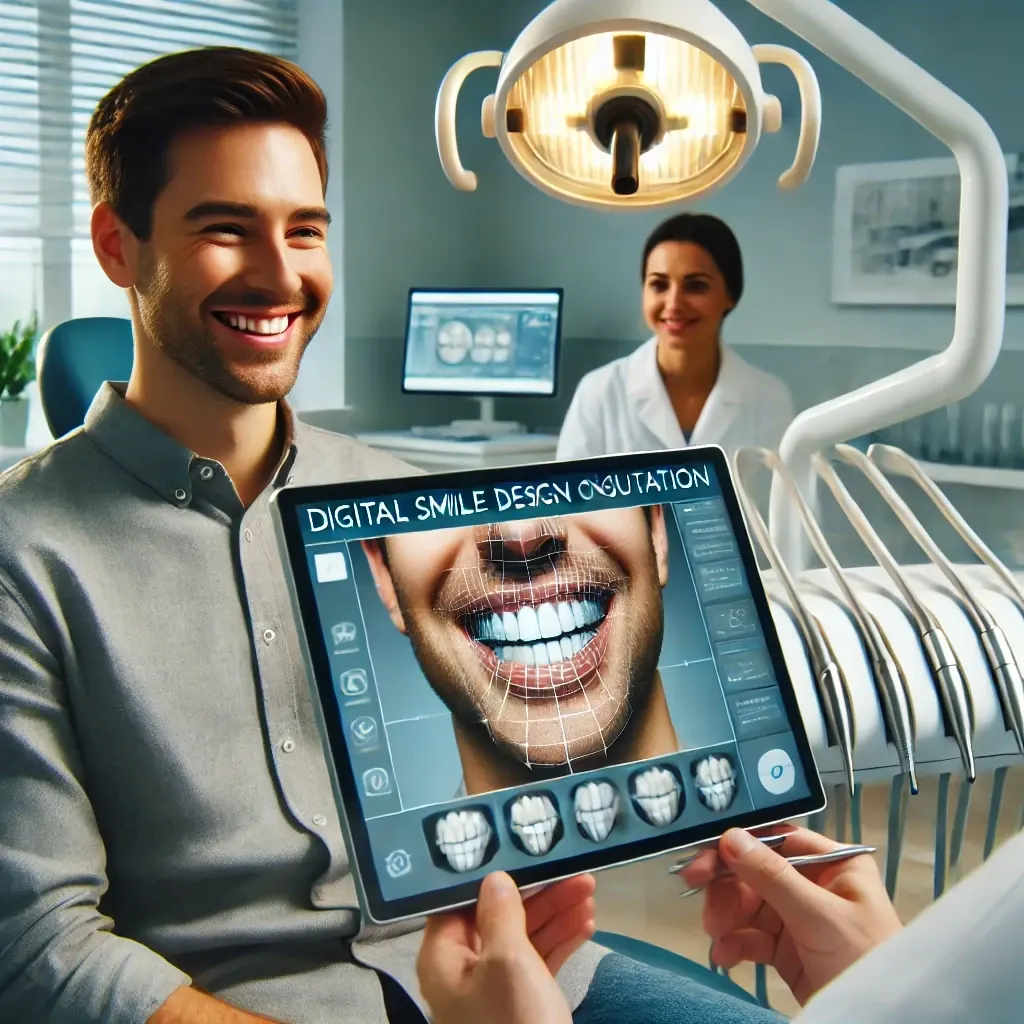 Dental consultation with a chairside monitor