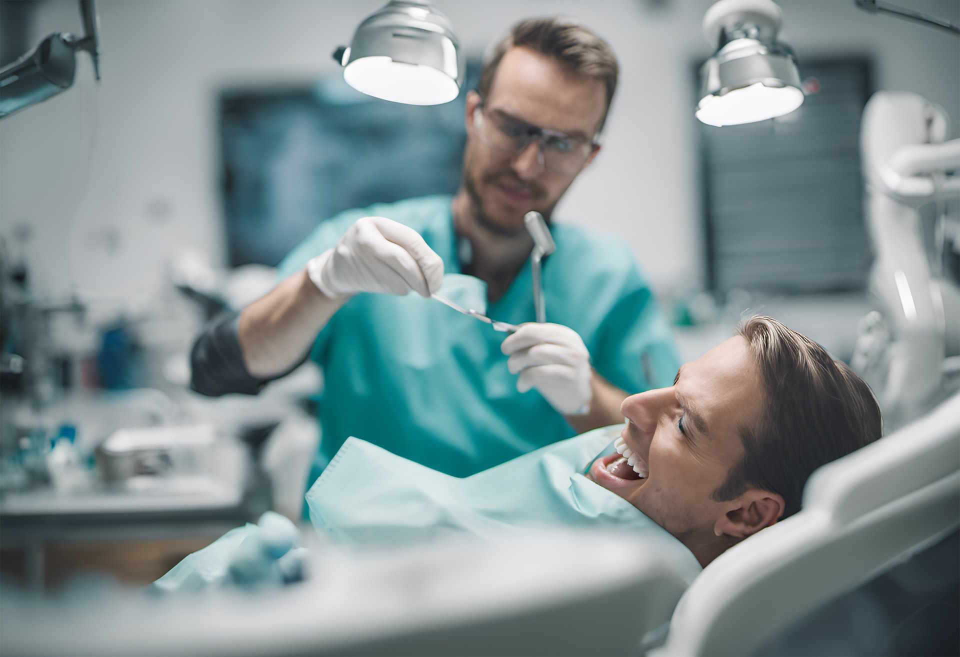 Dentist with patient in a modern clinic